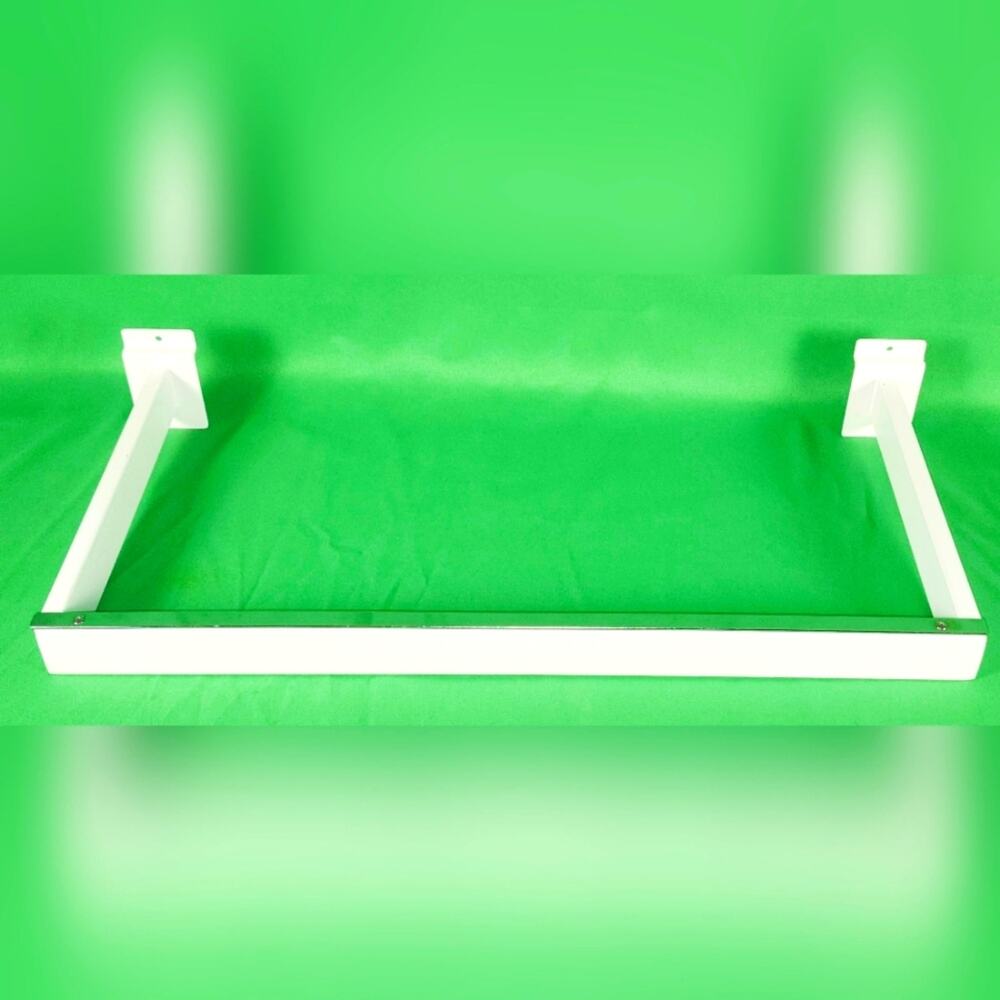 Slatwall U‑Shaped Hang Rail 22" White w/ Chrome Top | Retail Display Rack